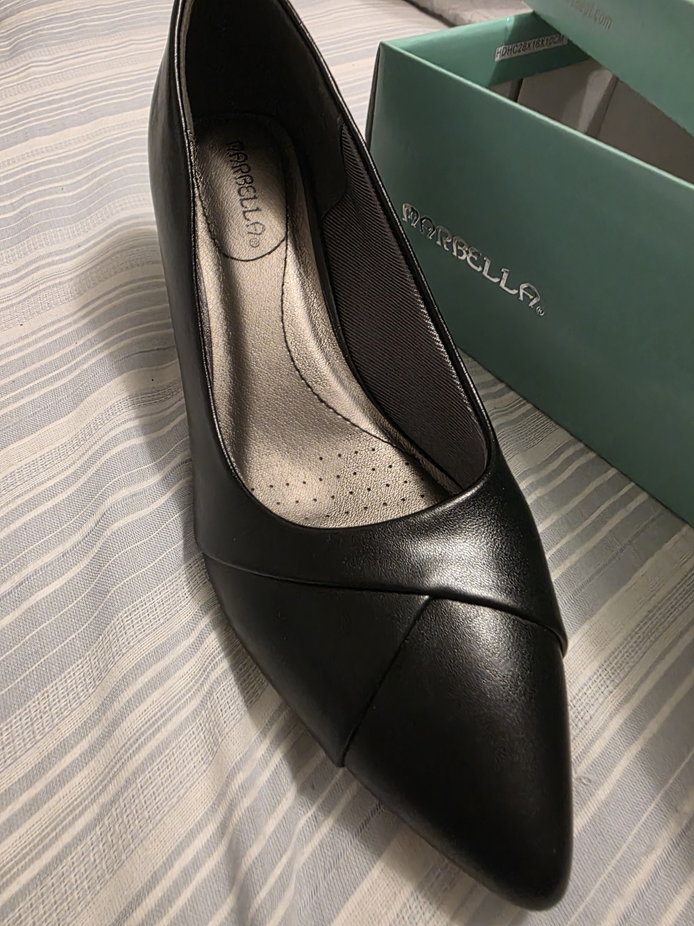 MARELLA Black Pointed-Toe Mid-Heel Pumps